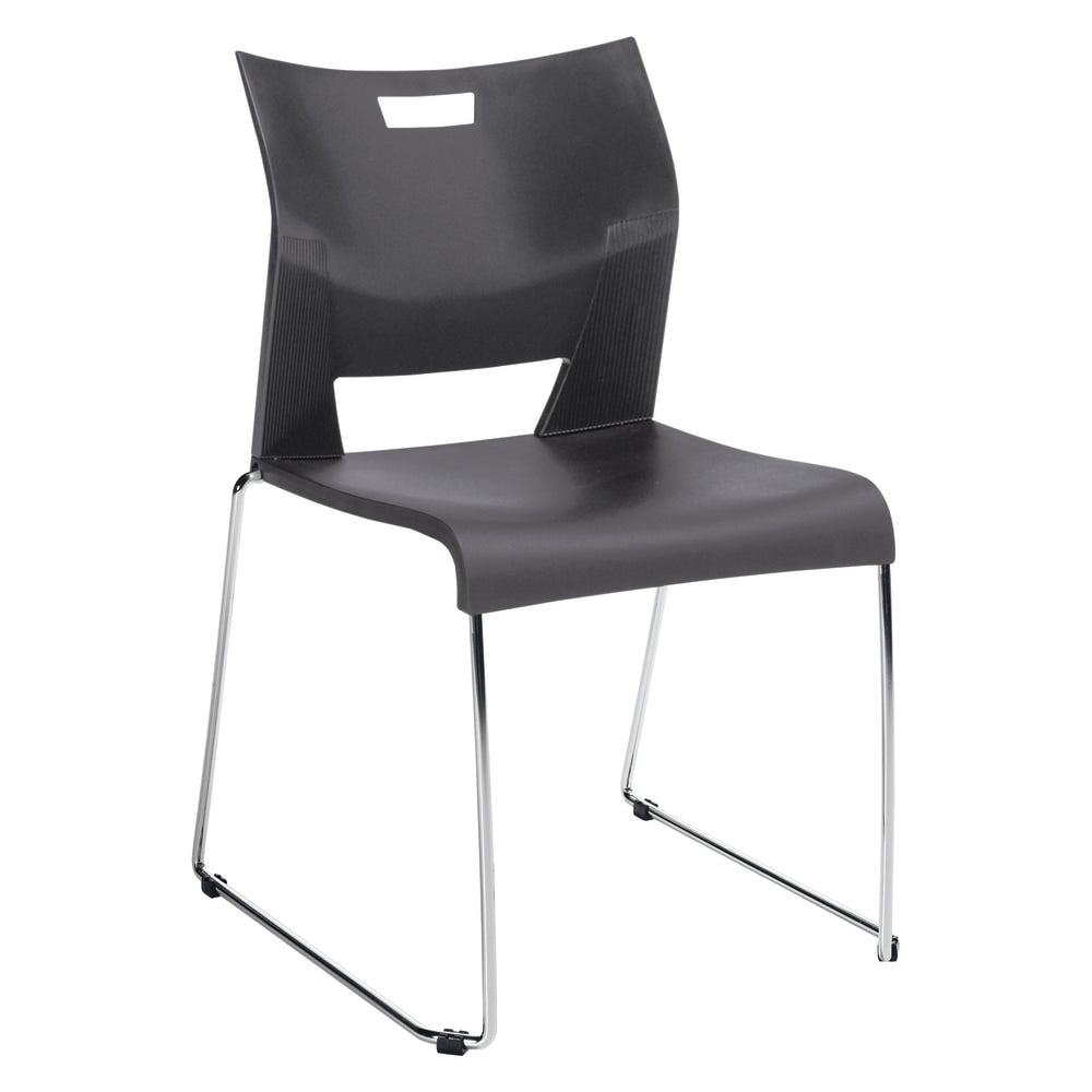 Global Duet Stacking Chair, 33 1/4inH x 20 1/2inW x 23inD, Platinum/Chrome