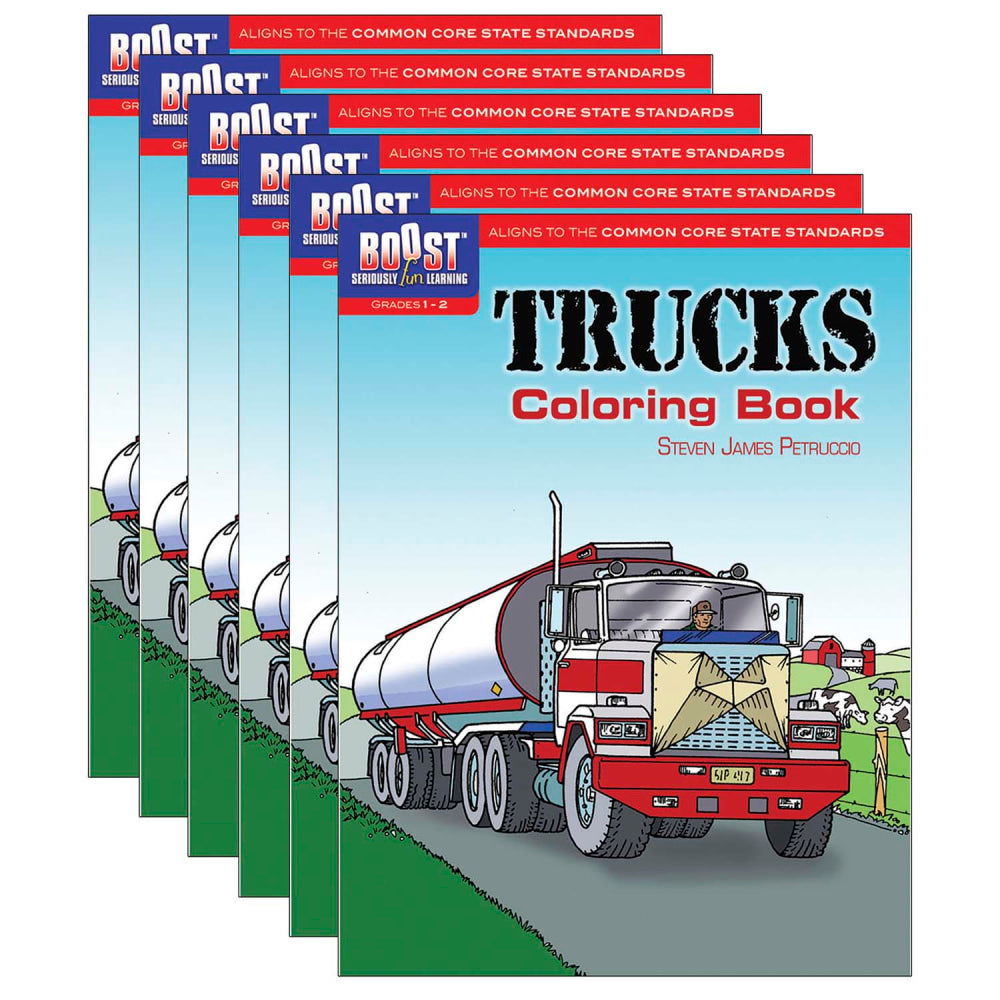 Dover Publications BOOST Coloring Books, Trucks, Pack Of 6 Books