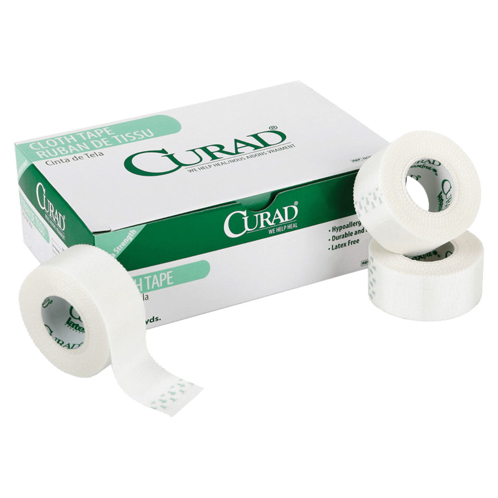 CURAD Cloth Silk Adhesive Tape, 2in x 10 Yd., 6 rolls/box White