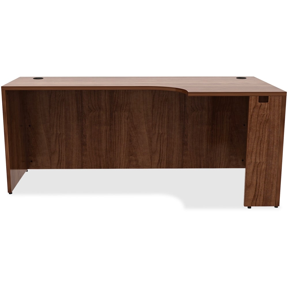 Lorell Essentials 72inW Right Corner Computer Desk Credenza, Walnut