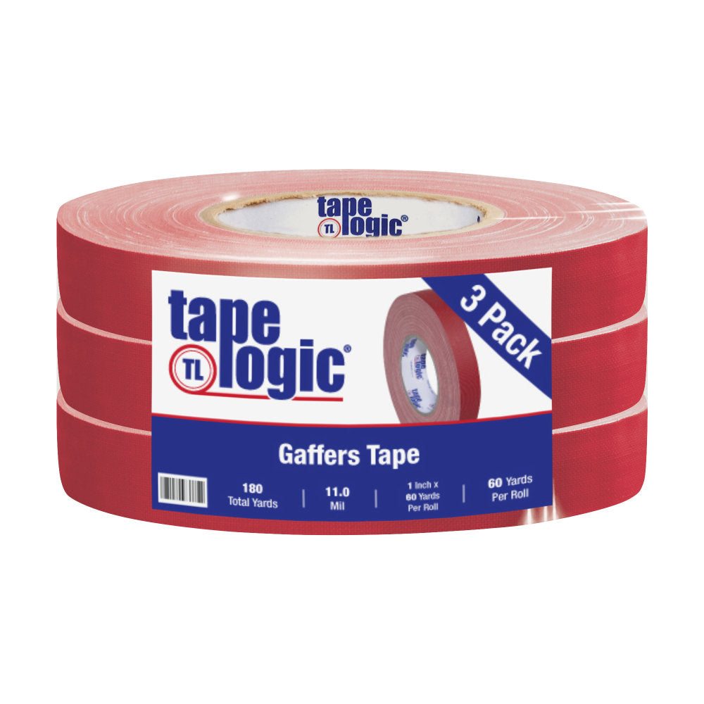 Tape Logic Gaffers Tape, 1in x 60 Yd., 11 Mil, Red, Case Of 3 Rolls