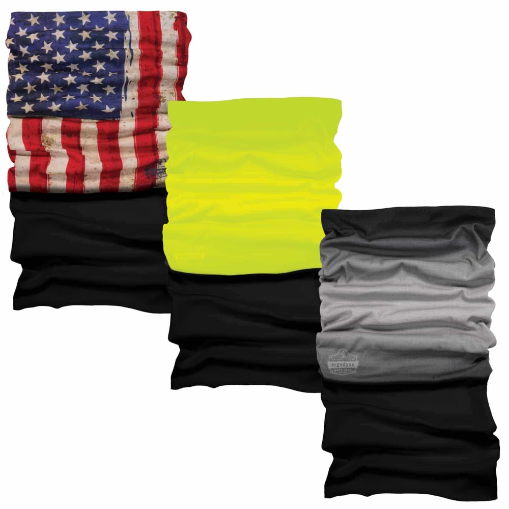 Ergodyne N-Ferno 6492 2-Piece Thermal Multi-Band Bandana, One Size, American Flag