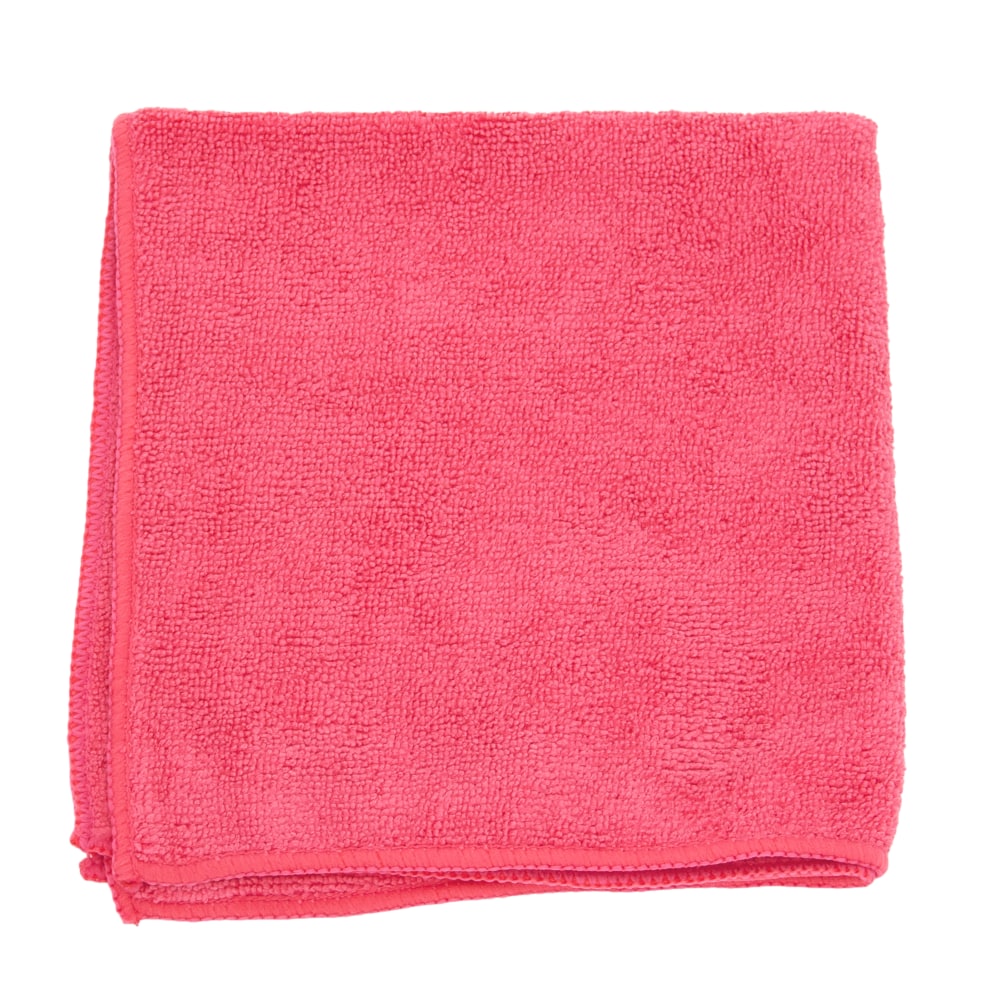 Hospeco MicroWorks Standard Microfiber Towels, 16in x 16in, Red, Pack Of 12