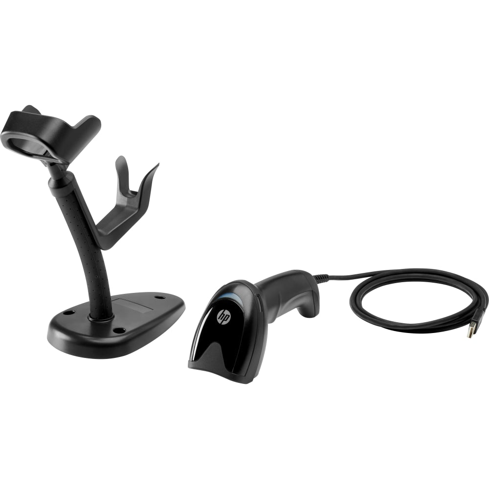 HP Engage Imaging Barcode Scanner II - Cable Connectivity - 1D, 2D - LED - Imager - Omni-directional - USB - Black - Stand Included - IP52 - USB