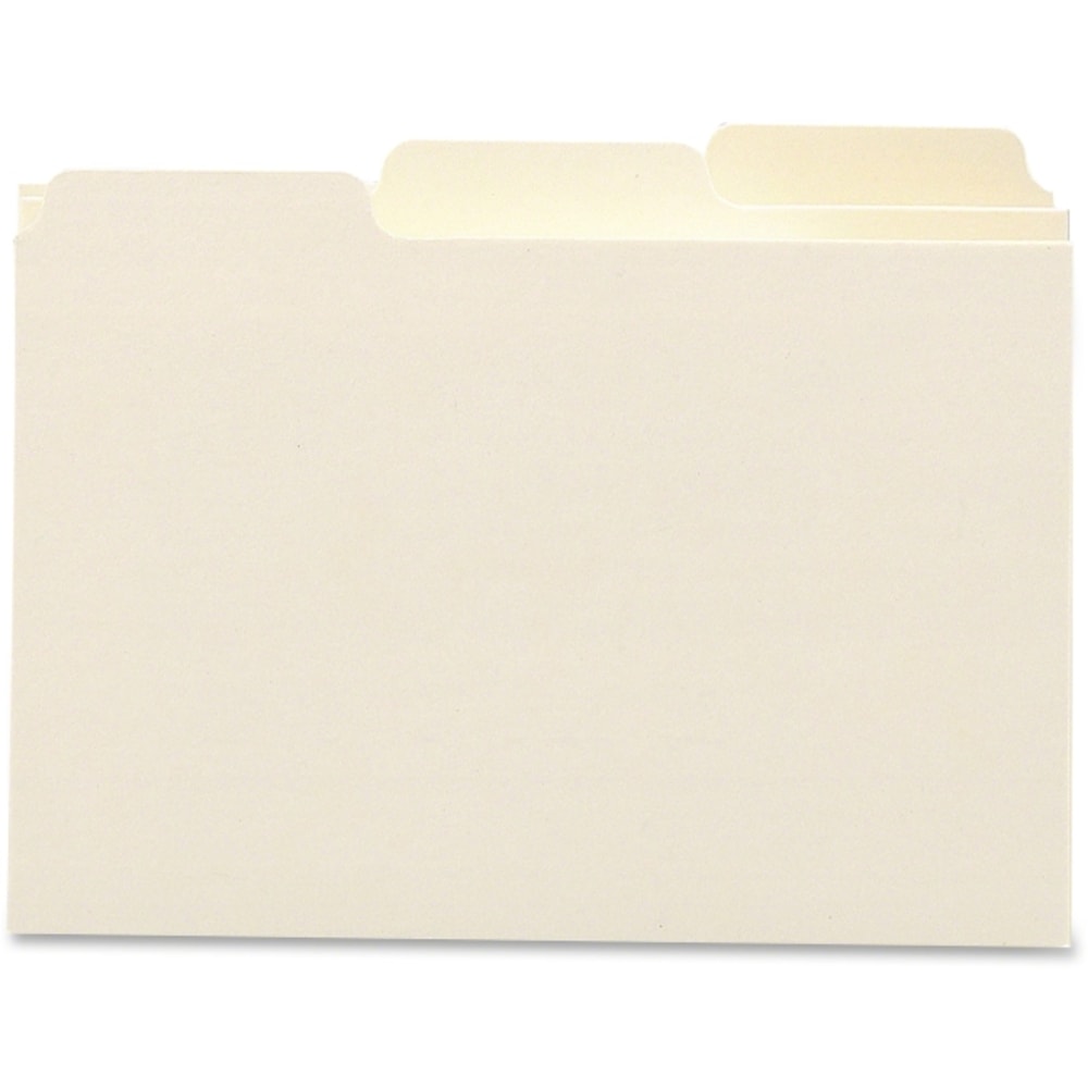 Manila Card Guides, 1/3-Cut Top Tab, Blank, 5 x 8, Manila, 100/Box