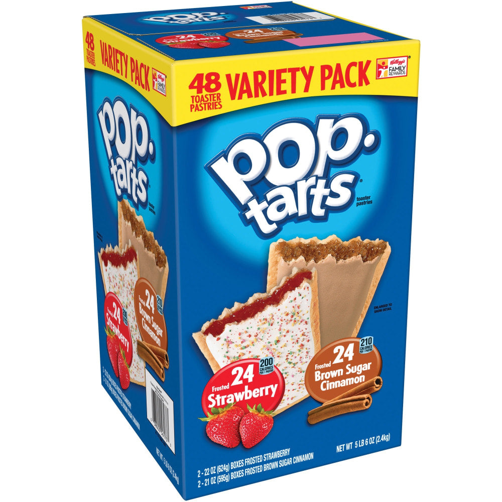 Pop-Tarts, Strawberry & Brown Sugar Cinnamon 2-Pack Variety, 24 Count