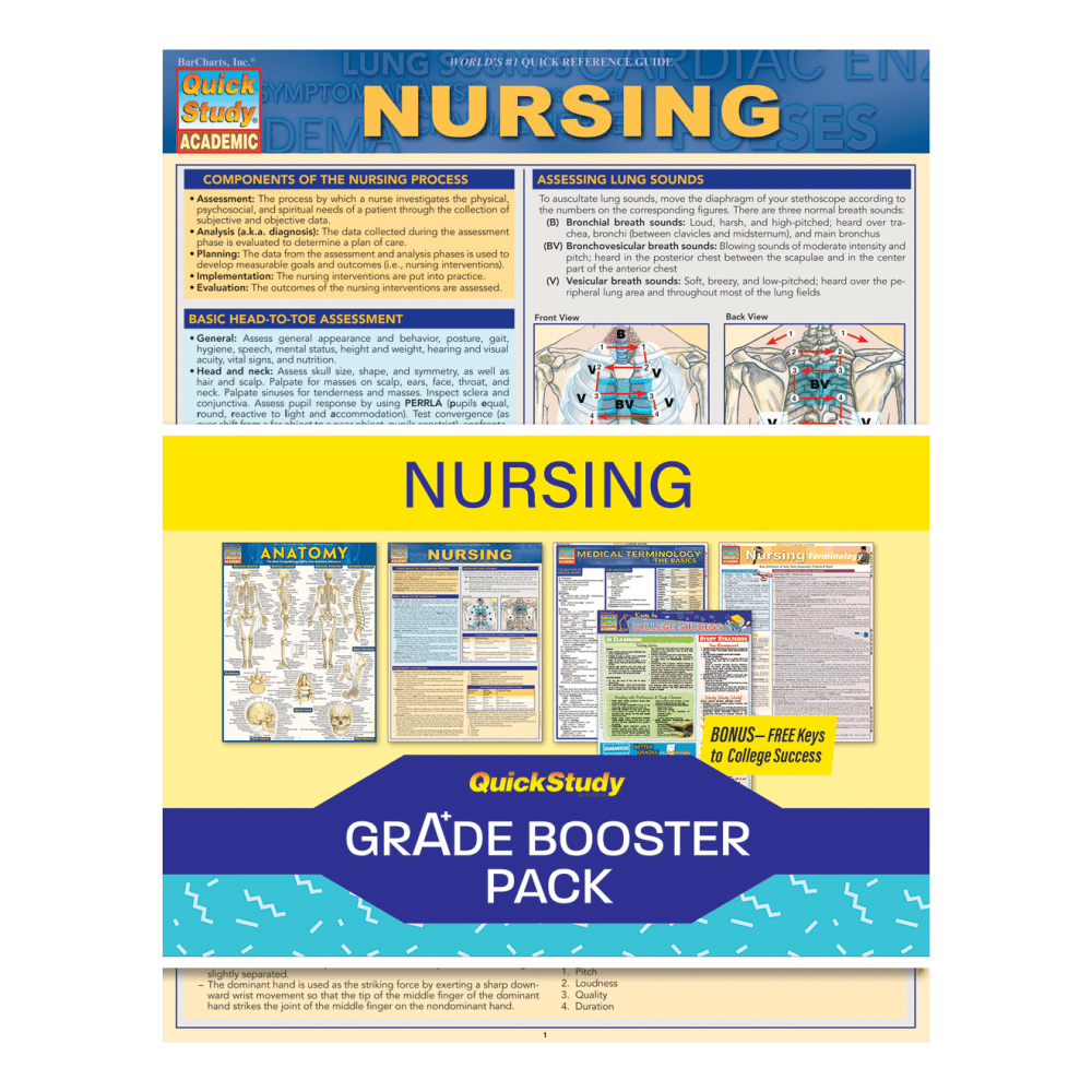 QuickStudy Grade Booster Pack, Nursing