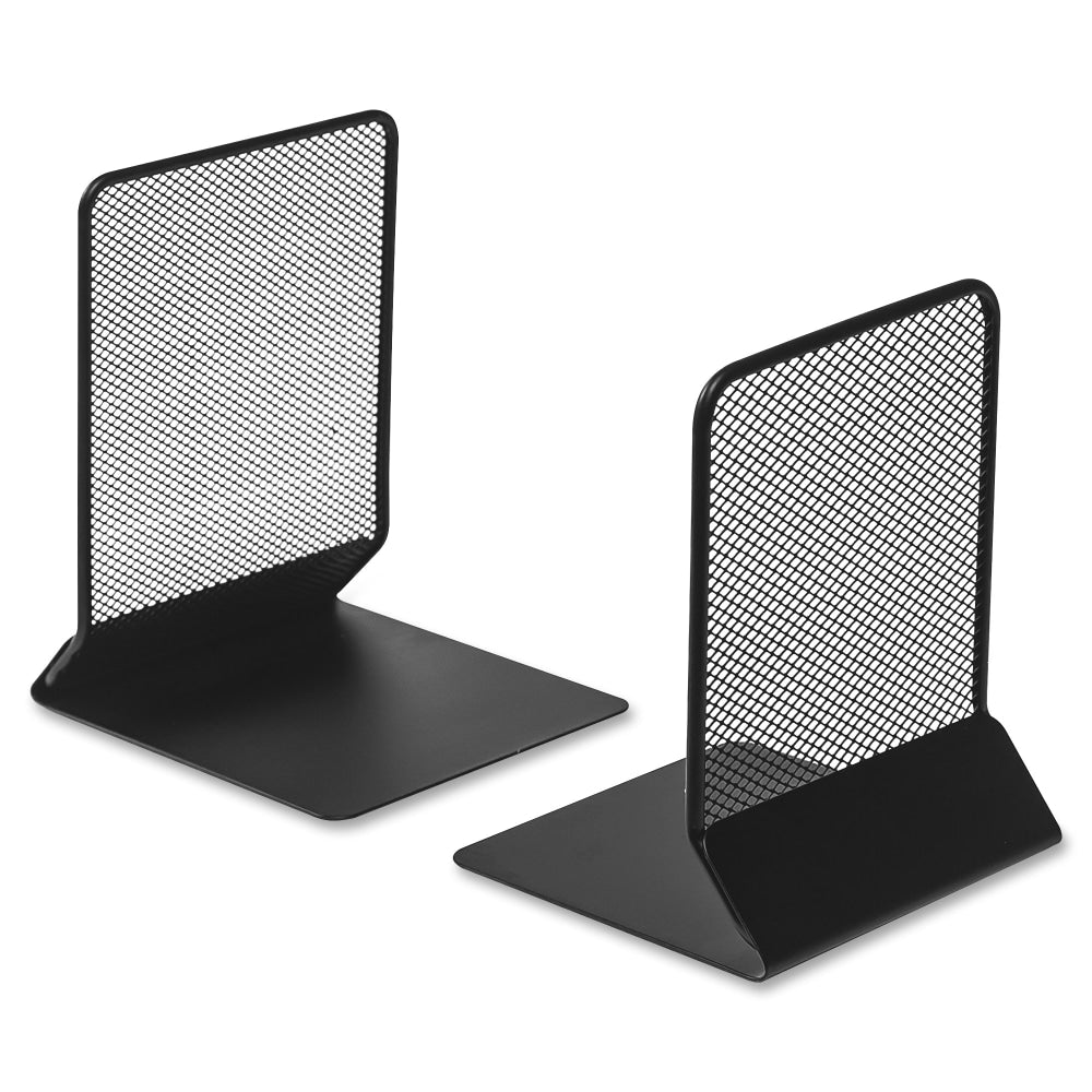 Lorell Mesh Bookends, Black, Set Of 2