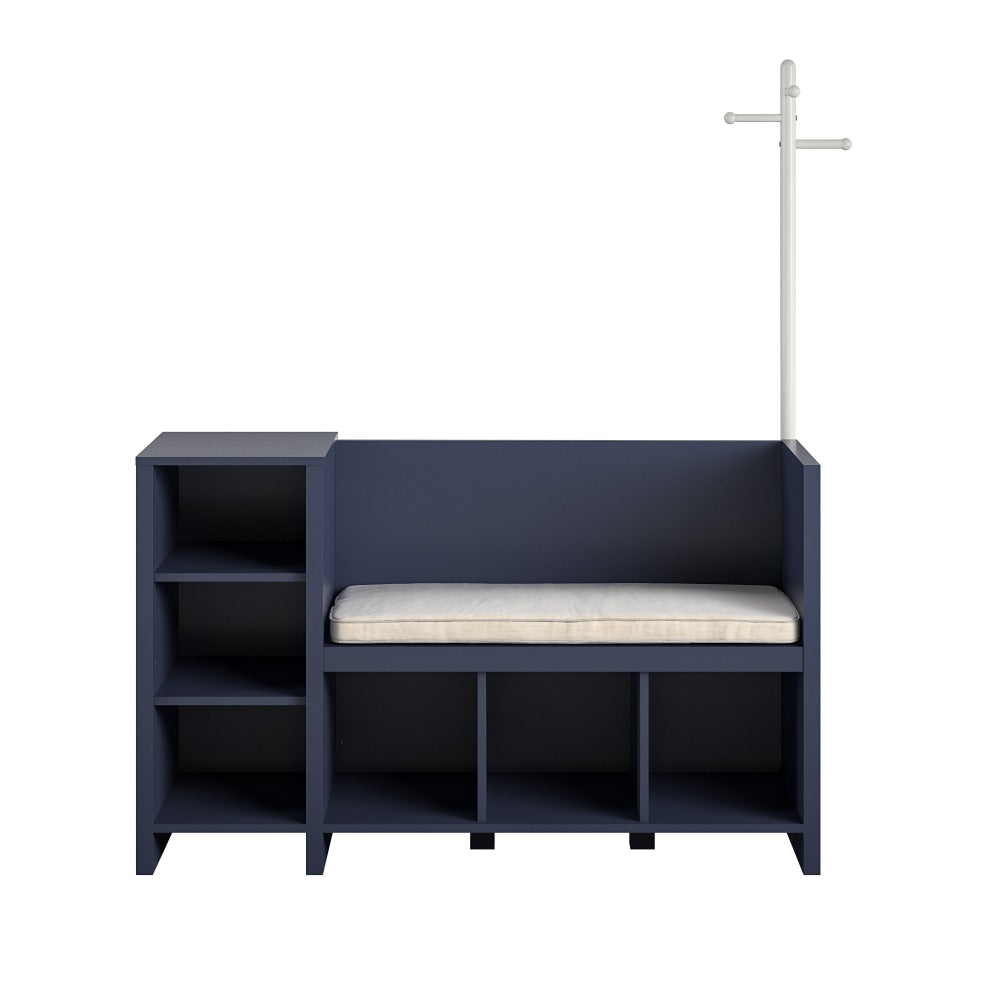 Ameriwood Home Tyler Storage Bench And Coat Rack, Navy