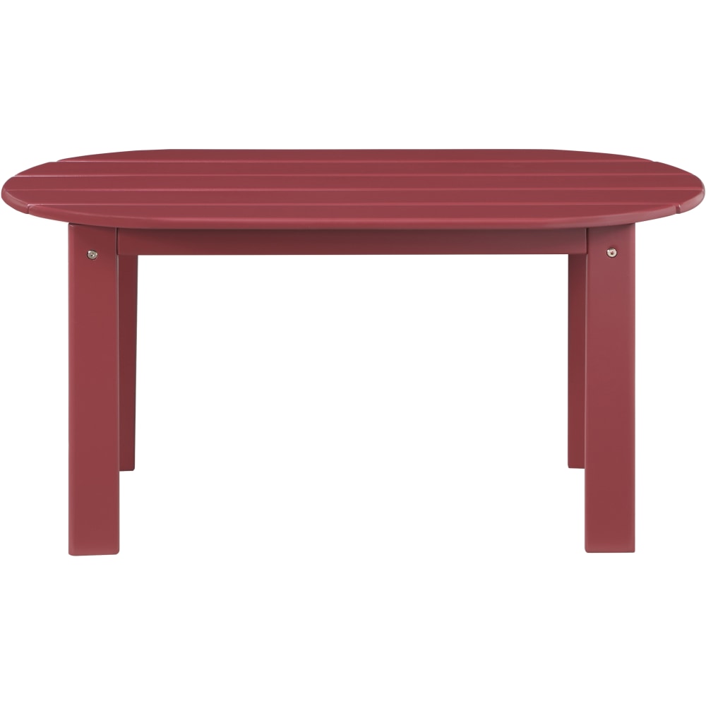 Linon Troy Adirondack Indoor/Outdoor Coffee Table, 18-1/8inH x 18-1/8inW x 35-1/4inD, Red