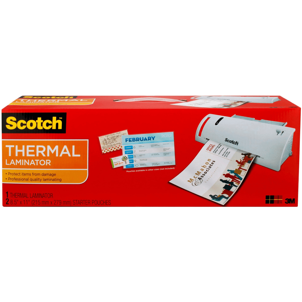 Scotch Thermal Laminating Combo Pack, 1 Thermal Laminator, 2 Laminating Sheets, Laminate Business cards, Banners and Essays, Ideal Office or Back to School Supplies