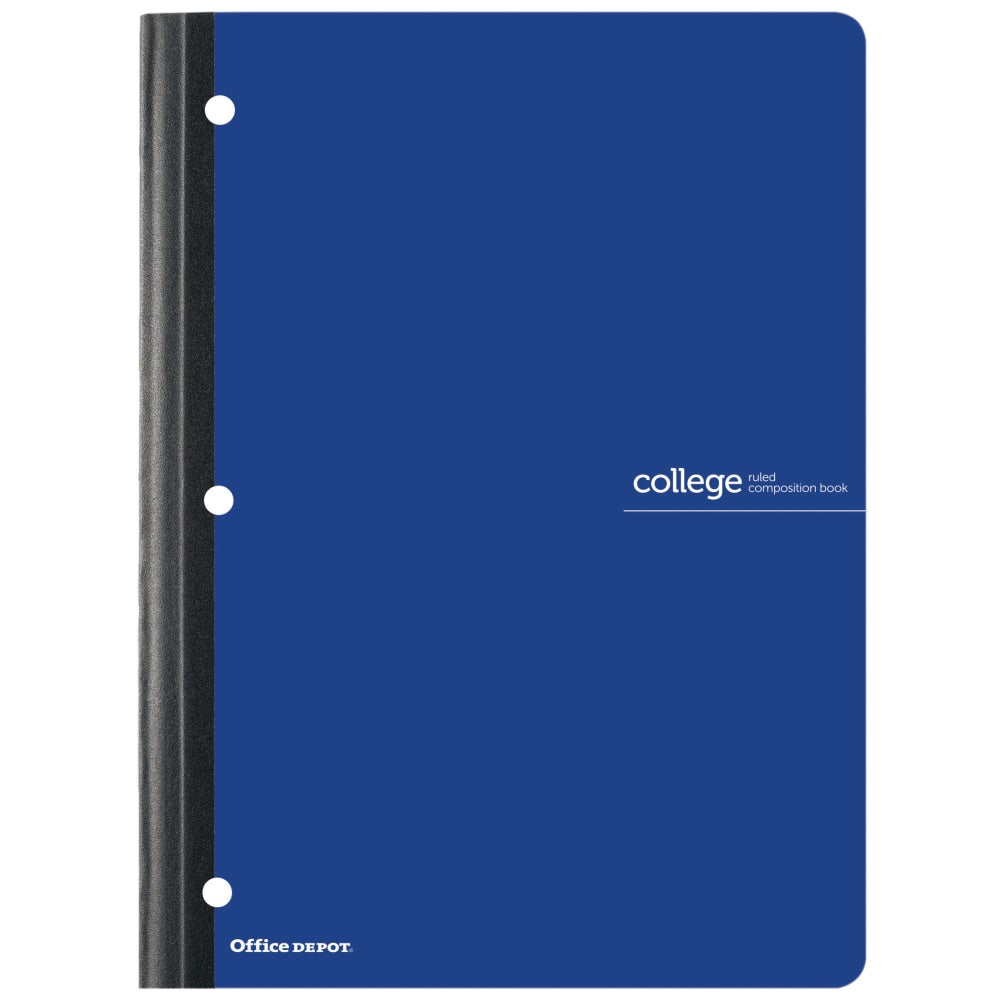 Office Depot Brand Composition Book, 8-1/2in x 11in, College Ruled, 80 Sheets, Blue