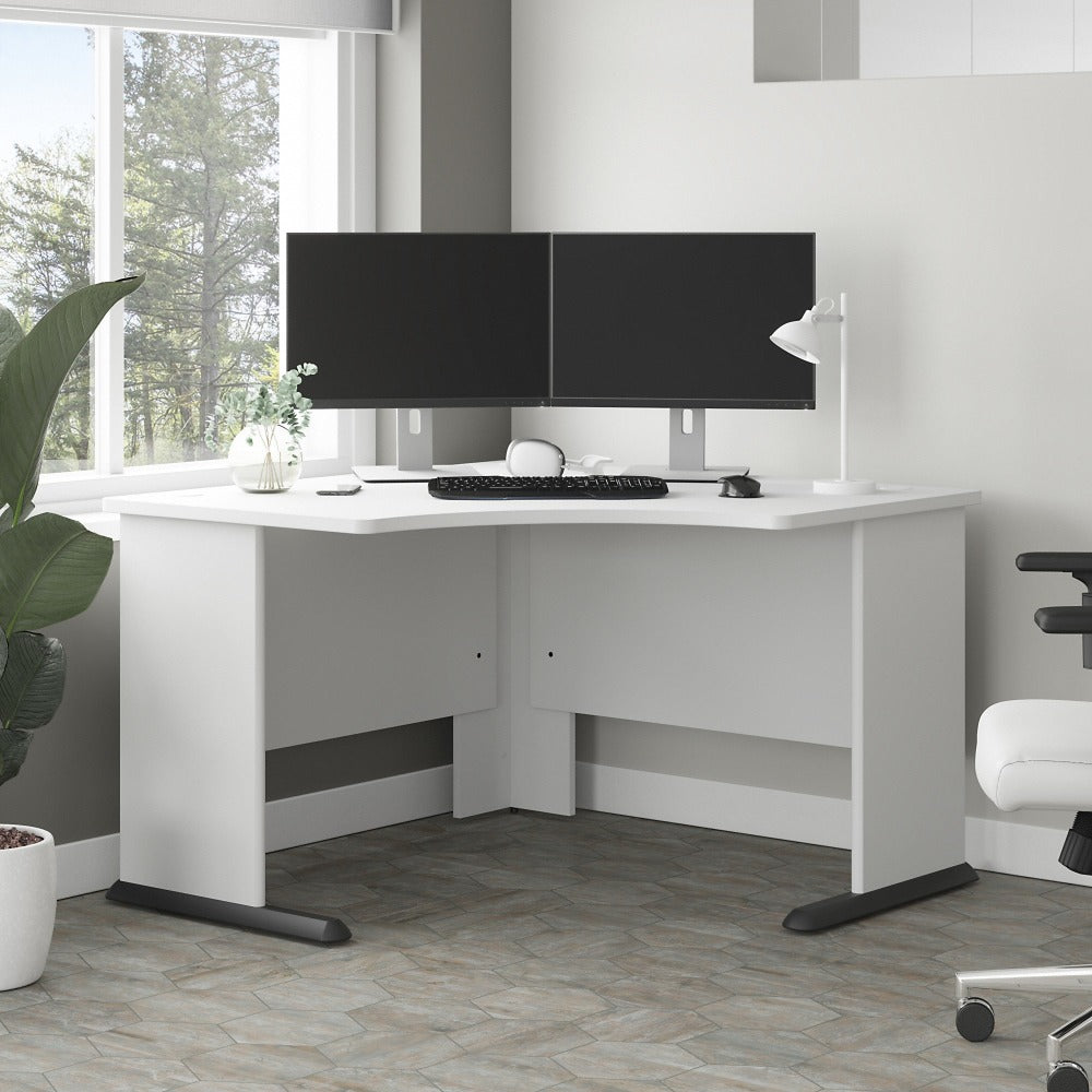 Bush Business Furniture Studio A 48inW Corner Computer Desk, White, Standard Delivery