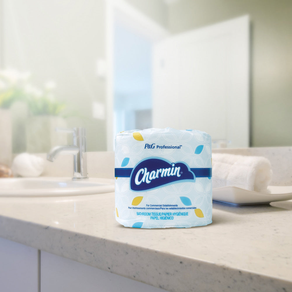 Charmin Toilet Tissue - 2 Ply - 450 Sheets/Roll - White - Durable, Strong, Absorbent, Clog-free, Septic-free, Individually Wrapped - For Bathroom, Hotel, Restaurant, Office - 75 Rolls Per Carton - 75 / Carton