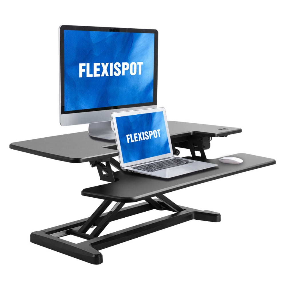 Flexispot EM7MB Electric Sit-Stand Desk Riser, 35-13/16in x 24in, Black