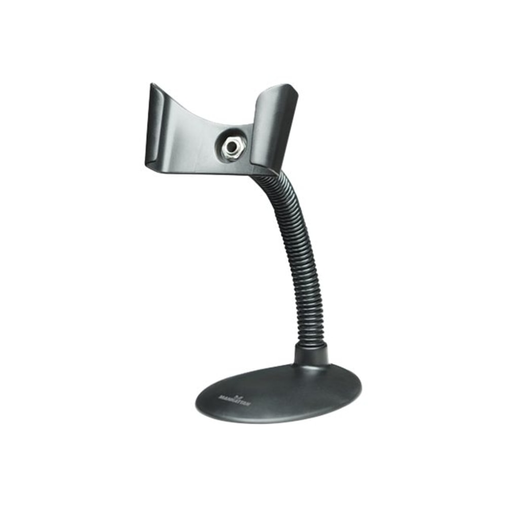 Manhattan Handheld Barcode Scanner Stand, Gooseneck with base, suitable for table mount or wall mountable, Black, Lifetime Warranty, Box - Barcode scanner stand - counter mountable, wall mountable - black