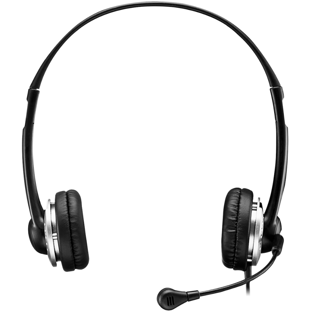 Adesso USB Stereo Headset With Adjustable Microphone, Black