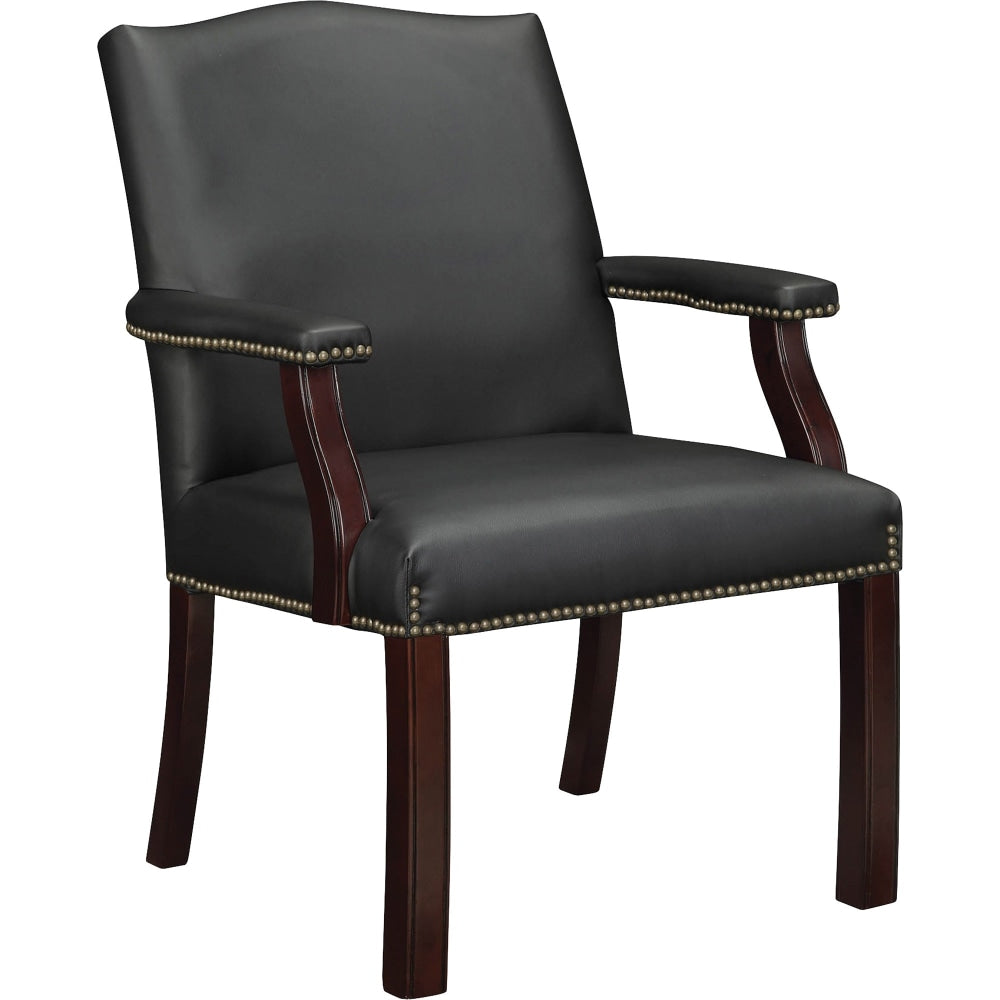 Lorell Berkeley Traditional Bonded Leather Guest Chair, Black