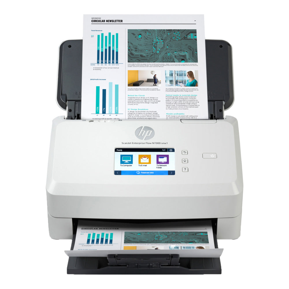 HP ScanJet Enterprise Flow N7000 snw1 Scanner, 7.5inH x 12.2inW x 7.8inD, 6FW10A#BGJ