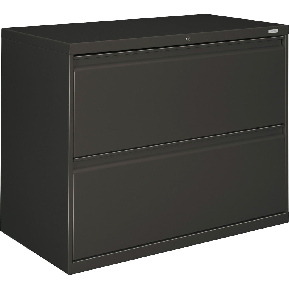 HON 800 36inW x 19-1/4inD Lateral 2-Drawer File Cabinet With Lock, Charcoal