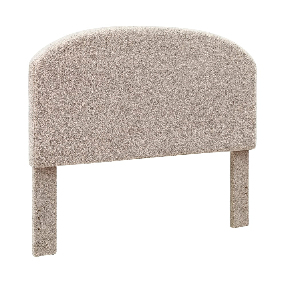 Linon Bayberry Rounded Upholstered Headboard, Full/Queen, 50inH x 63inW x 3inD, Natural