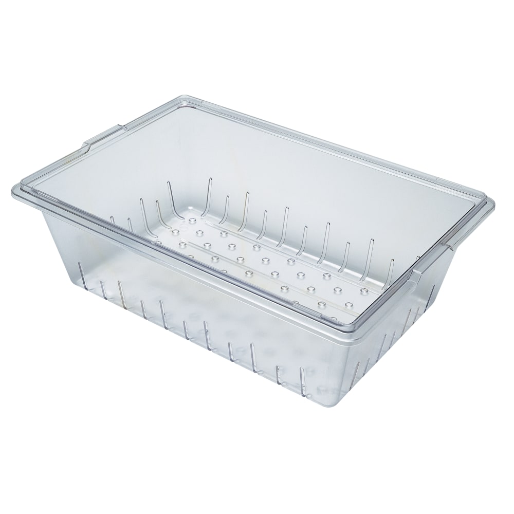 Cambro Camwear Food Box Colander Pans, 8-13/16inH x 18inW x 25-7/8inD, Clear, Set Of 4 Pans