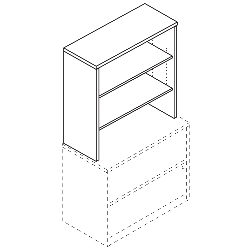 HON 10500 Series 36inW Bookcase Hutch, Mahogany