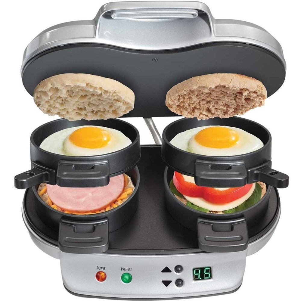 Hamilton Beach Dual Breakfast Sandwich Maker (25490) - Silver