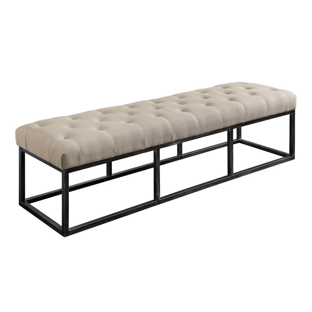 Serta Danes Tufted Bench, Ivory Dream/Iron