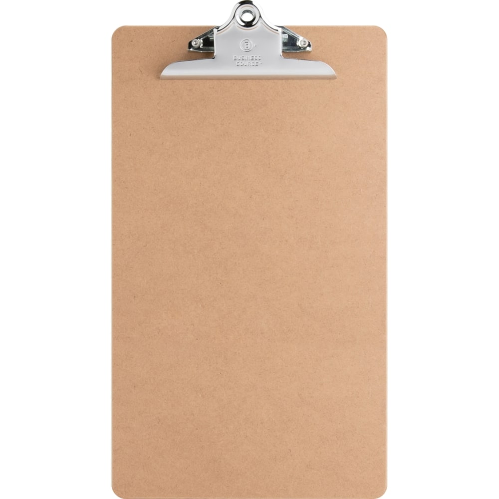 Business Source Hardboard Clipboard - 9in x 15 1/2in - Hardboard - Brown - 6 / Bundle