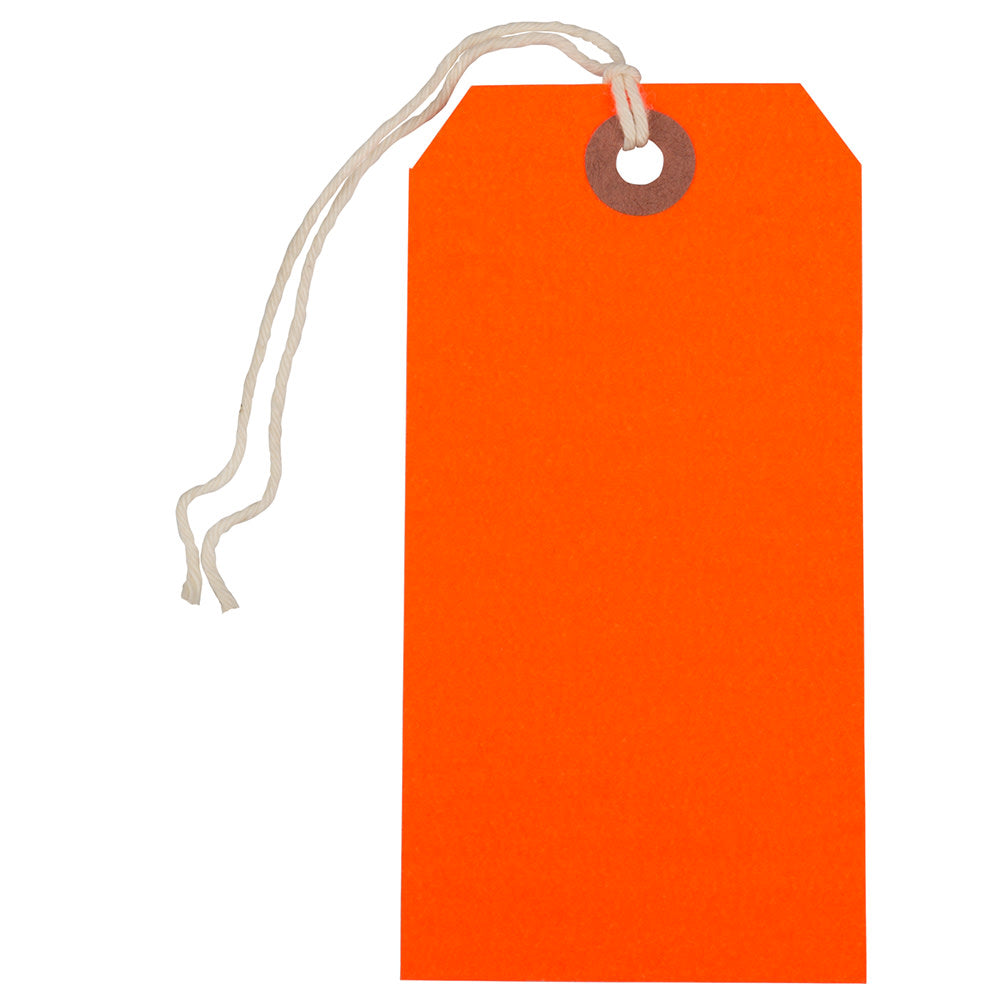 JAM Paper Medium Gift Tags, 4-3/4in x 2-3/8in, Neon Red, Pack Of 10 Tags