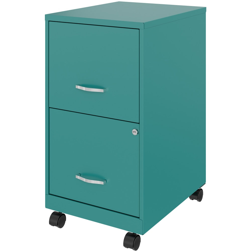 Realspace SOHO Smart 18inD Vertical 2-Drawer Mobile File Cabinet, Teal