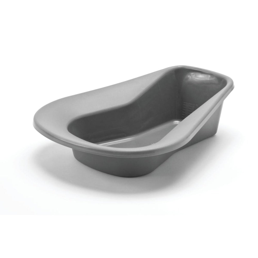 Medline Stack-A-Pan Bedpans, Oblong, 1.77 Qt, Graphite, Pack Of 50