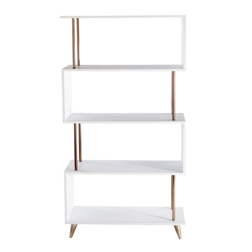 SEI Furniture Beckerman 61inH 4-Shelf Etagere, White/Champagne