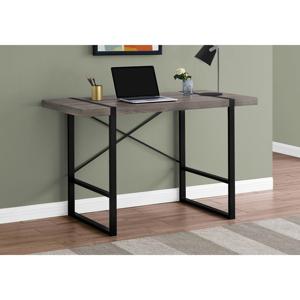 Monarch Specialties Jared 49inW Computer Desk, Dark Taupe/Black