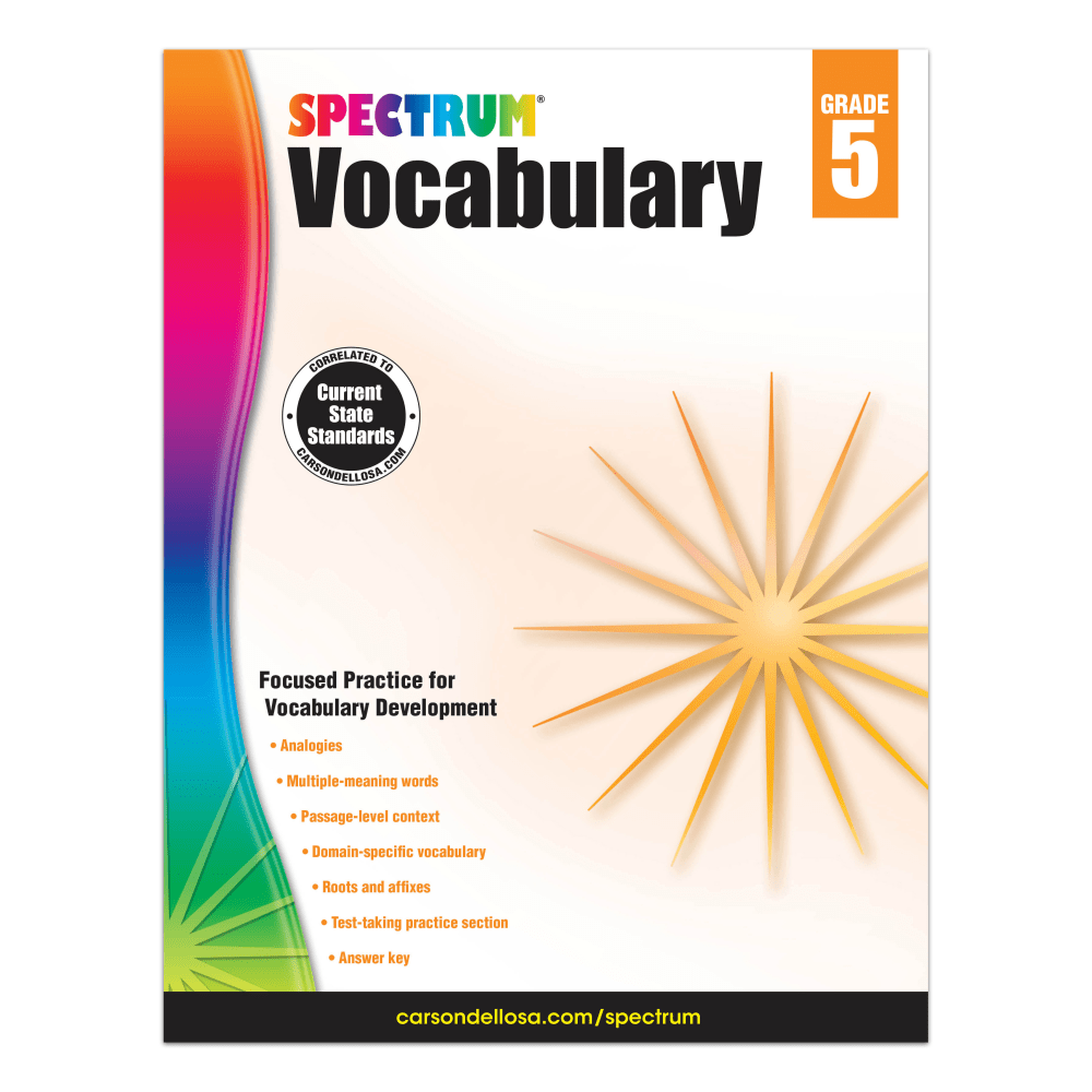 Spectrum Vocabulary Workbook, Grade 5