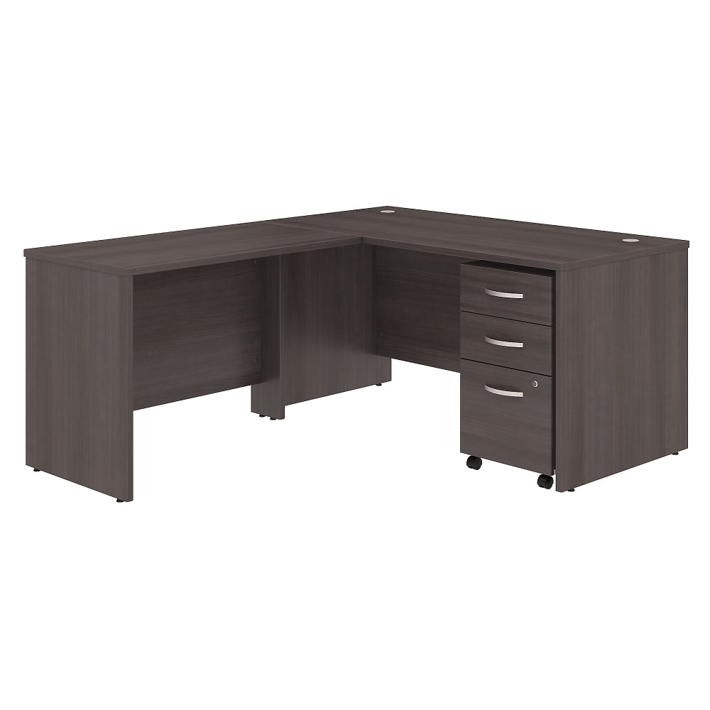 Bush Business Furniture Studio C 60inW L-Shaped Corner Desk With Mobile File Cabinet And Return, Storm Gray, Standard Delivery