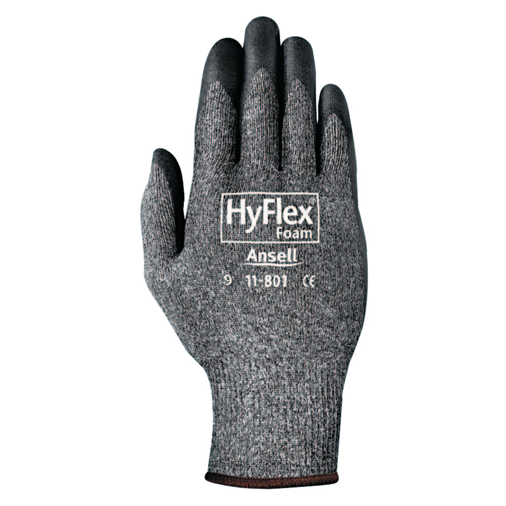 Ansell HyFlex Foam Gloves, Size 10, Black/Gray, Pack Of 24