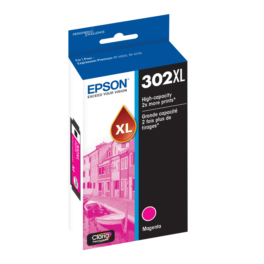 Epson 302XL Claria Premium Magenta High-Yield Ink Cartridge, T302XL320-S