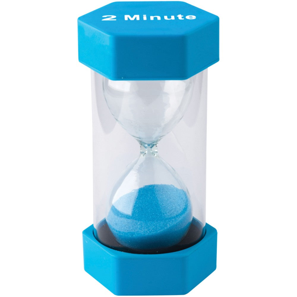 Teacher Created Resources 2-Minute Plastic Sand Timer, 6-3/8in x 3-1/4in, Blue