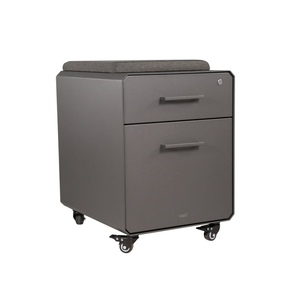 VARIDESK Vari Seated 20inD Vertical File Cabinet, Slate