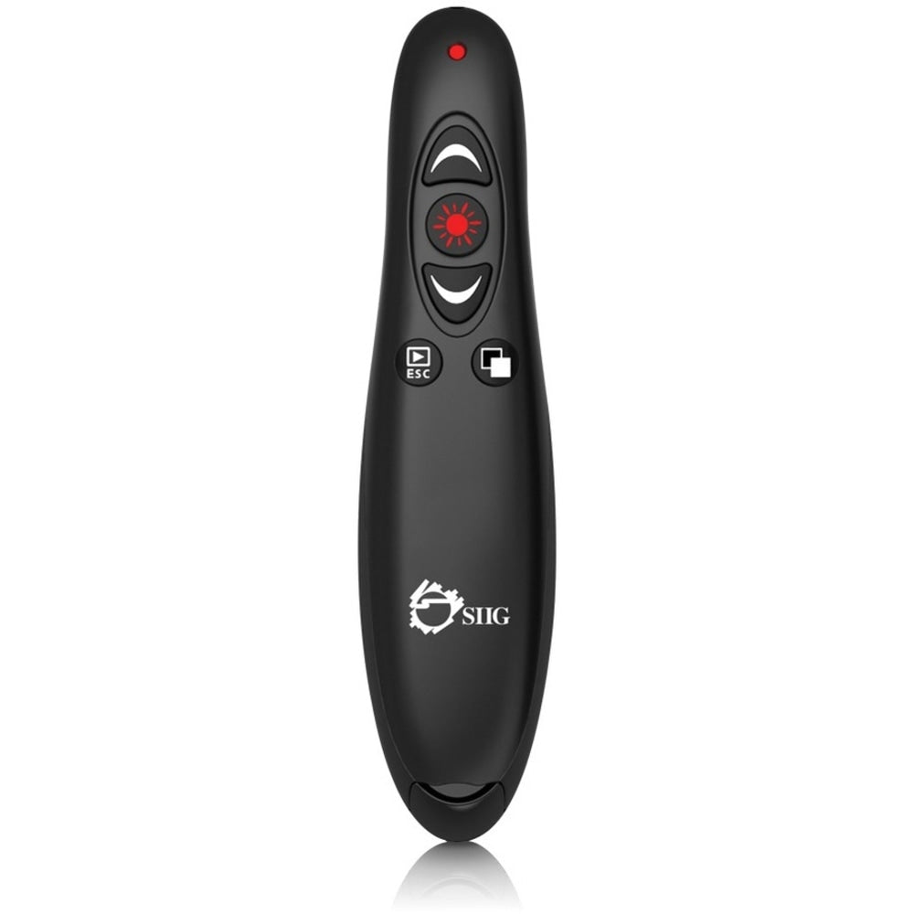 SIIG, Inc 2.4GHz RF Wireless Presenter - Wireless - 33 ft - Radio Frequency - 2.40 GHz - Black - 1 Pack - USB - 5 Button(s) - Symmetrical - 2