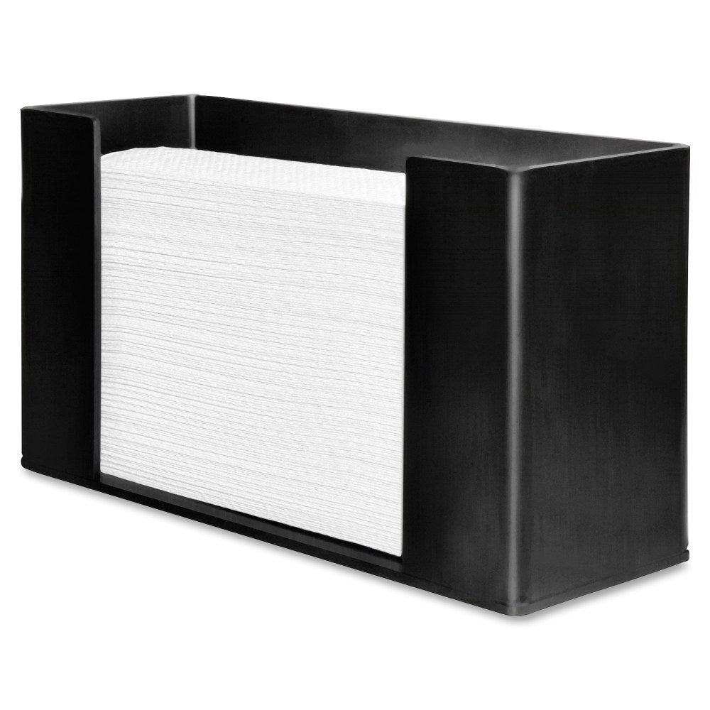 Genuine Joe Folded Paper Towel Dispenser - C Fold, Multifold Dispenser - 6.8in Height x 11.5in Width x 4.1in Depth - Acrylic - Black - Wall Mountable - 9 / Carton