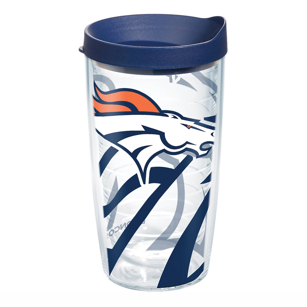 Tervis NFL Tumbler With Lid, 16 Oz, Denver Broncos, Clear