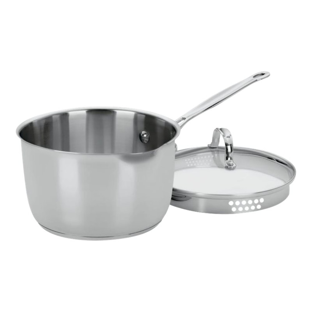 Cuisinart Chef's Classic Cook And Pour Saucepan With Cover, 3-Quart, Silver