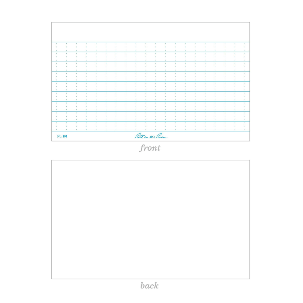 Rite In The Rain All-Weather Index Cards, 3in x 5in, White, Set Of 5 Packs