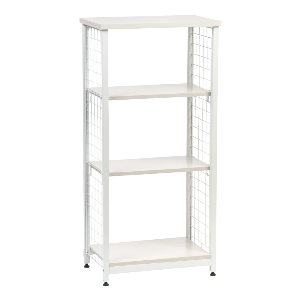 IRIS 48inH 3-Tier Mesh Open-Shelf, White