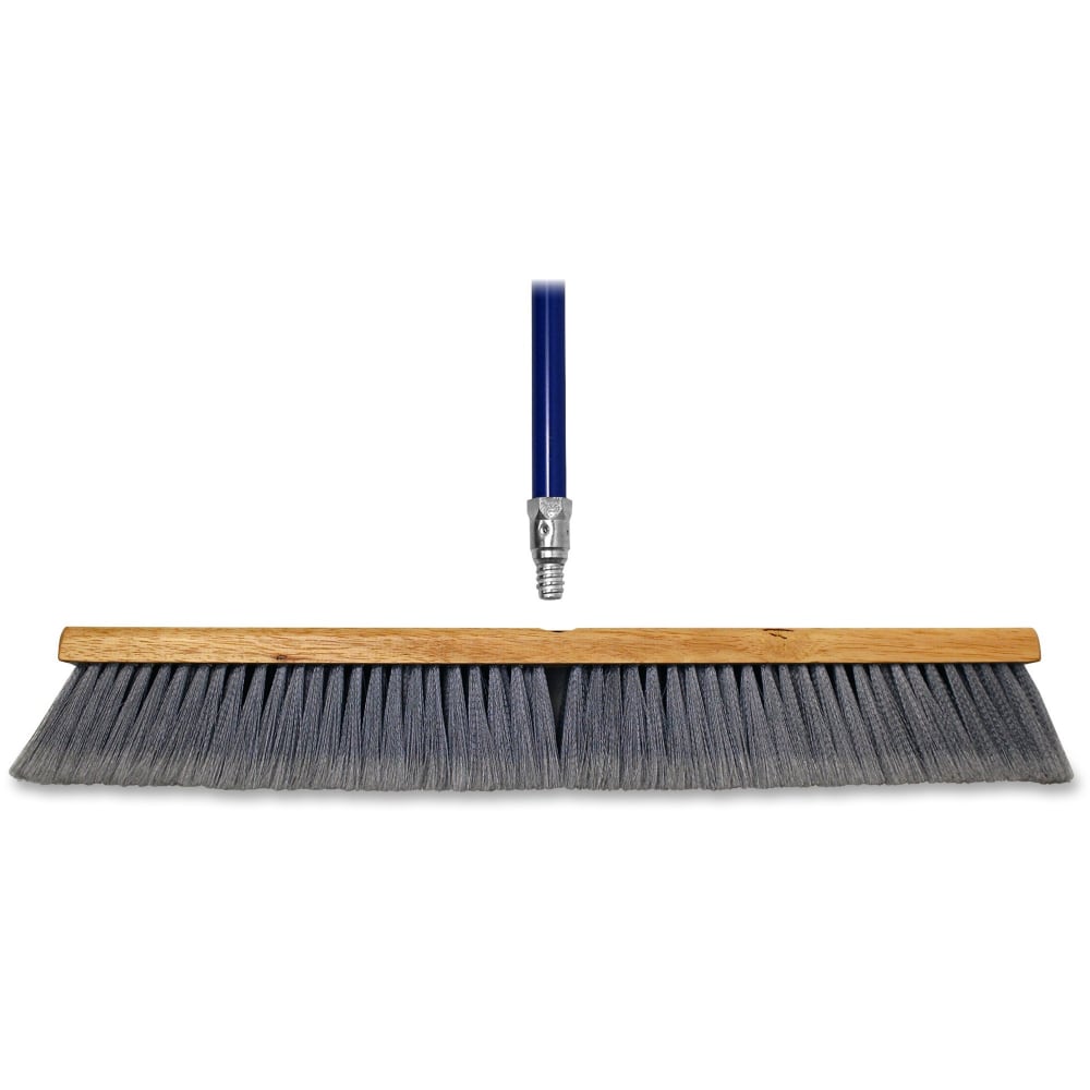 Genuine Joe Floor Sweep - 24in Handle Width - 60in Handle Length - Metal Handle - 1 Each - Gray