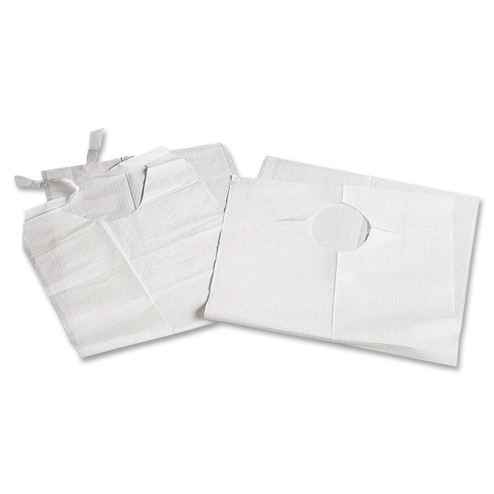 Medline Adult Tissue/Poly Backed Disposable Bibs, 19in x 35in, Case Of 150