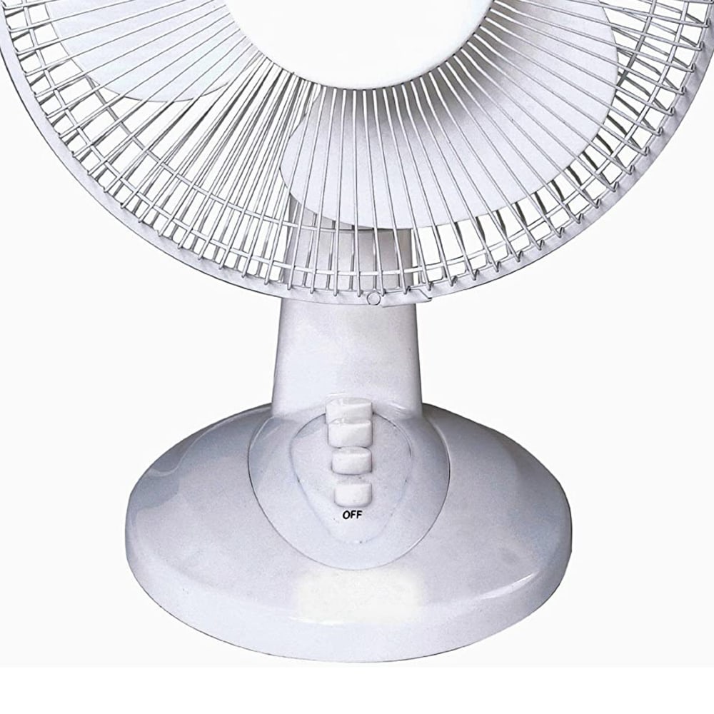 Optimus Oscillating Table Fan, 13in x 12in, White